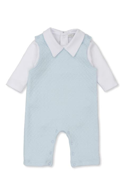 Collared Bodysuit & Jacquard Overalls Set (Baby)