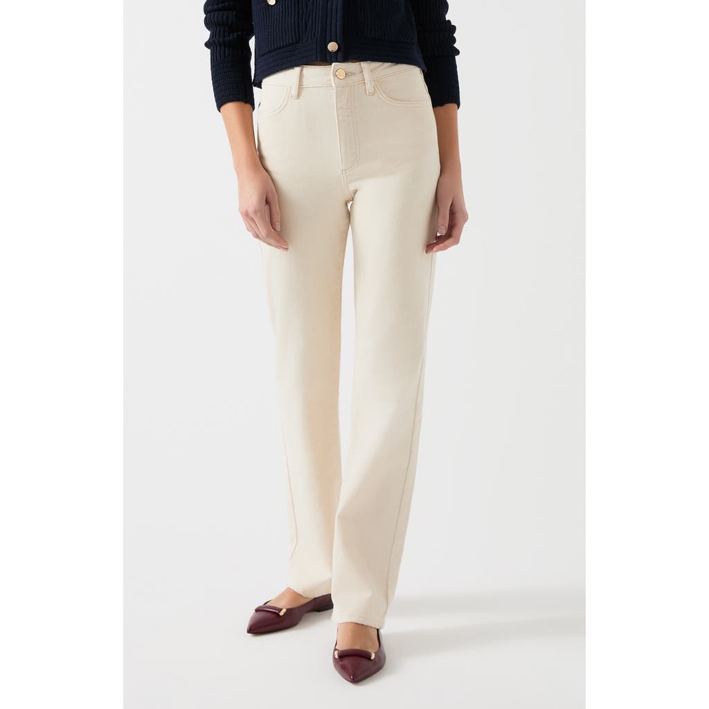 Lk Bennett Clara Straight Leg Jeans In Ecru