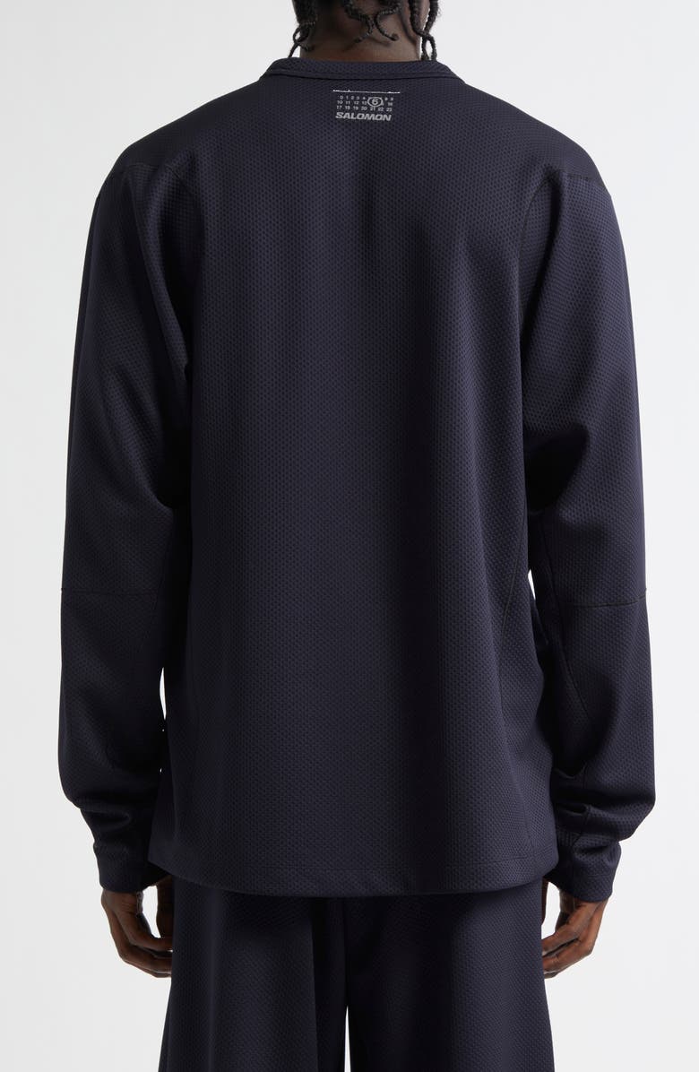 MM6 Maison Margiela x Salomon Logo Long Sleeve Graphic Mesh T-Shirt, Alternate, color, Washed Black
