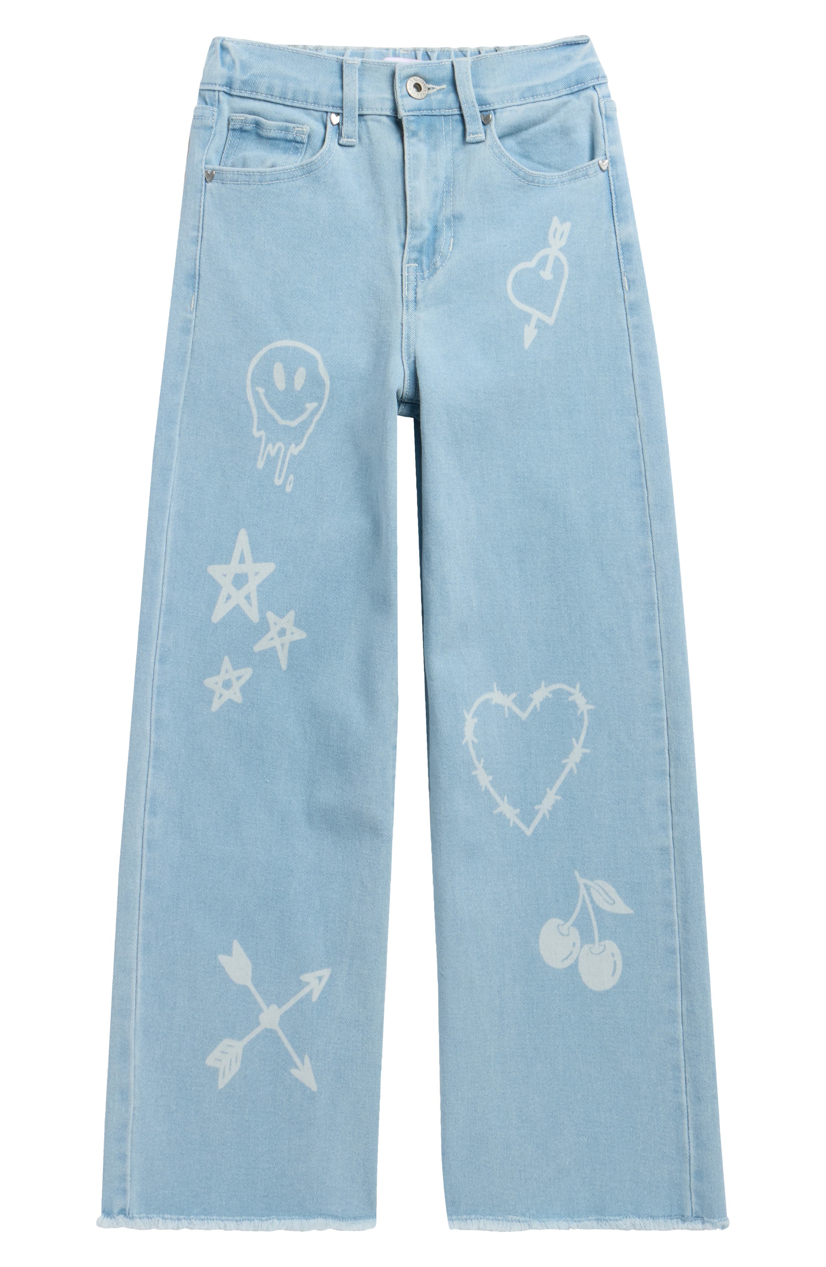 YMI Kids' Tattoo Print Wide Leg Jeans