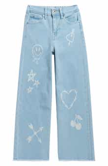 YMI Kids' Tattoo Print Wide Leg Jeans