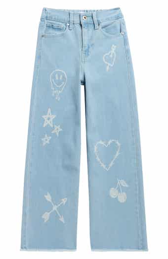 YMI Kids' Tattoo Print Wide Leg Jeans