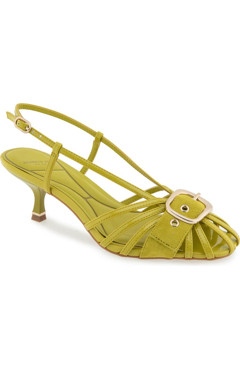 Kenneth Cole Glenda Slingback Sandal, Main, color, Chartreuse Patent