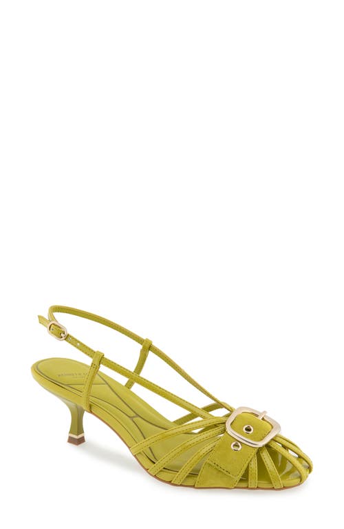 Kenneth Cole Glenda Slingback Sandal In Chartreuse Patent