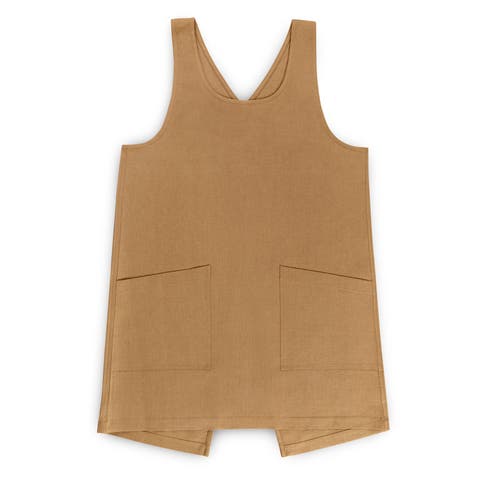Linen Apron 35 x 45 in for Dining Table, Holiday and Everyday Table Decor - Linen Smock Apron