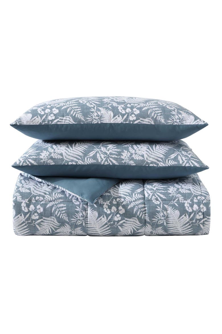 Fern Garden Reversible Comforter Set, Main, color, CABANA BLUE