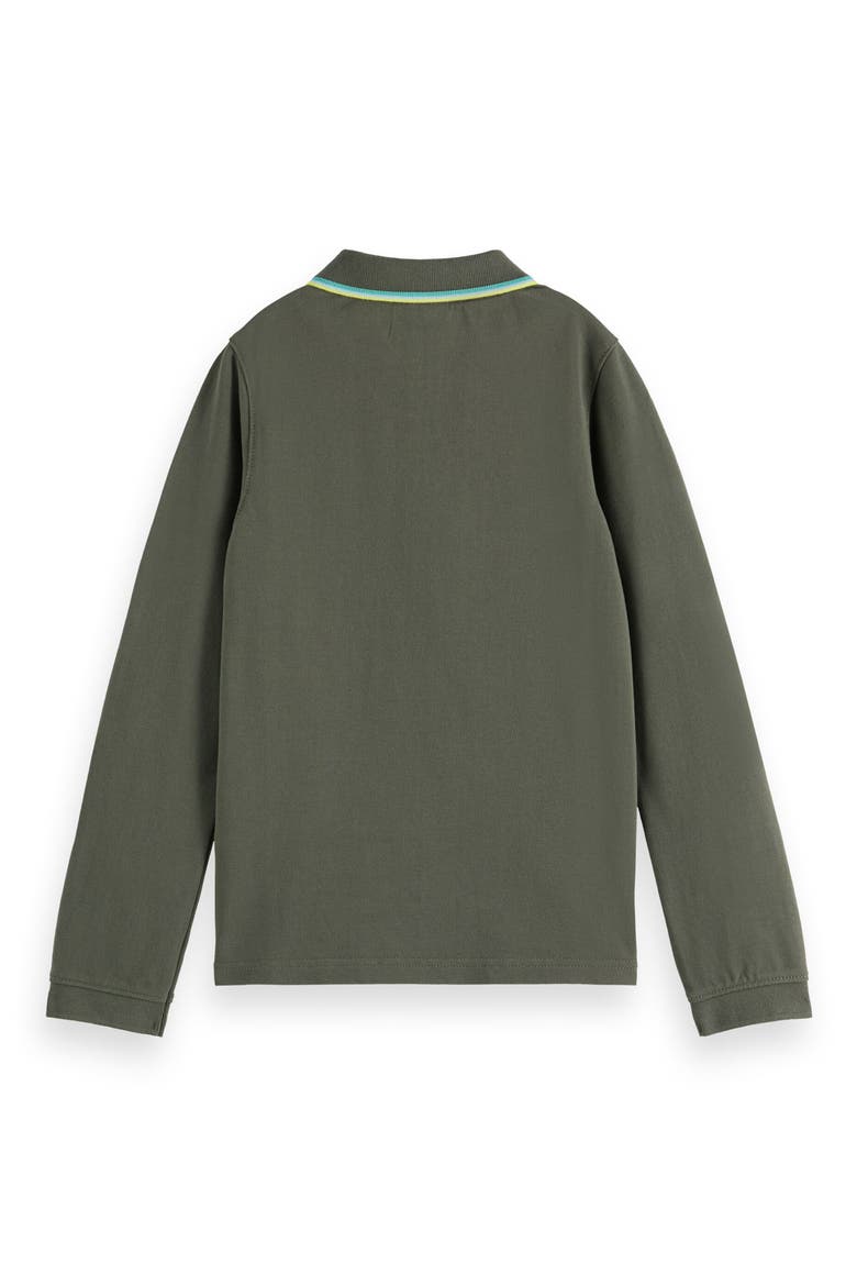 Kids' Long Sleeve Cotton Piqué Polo, Alternate, color, THYME