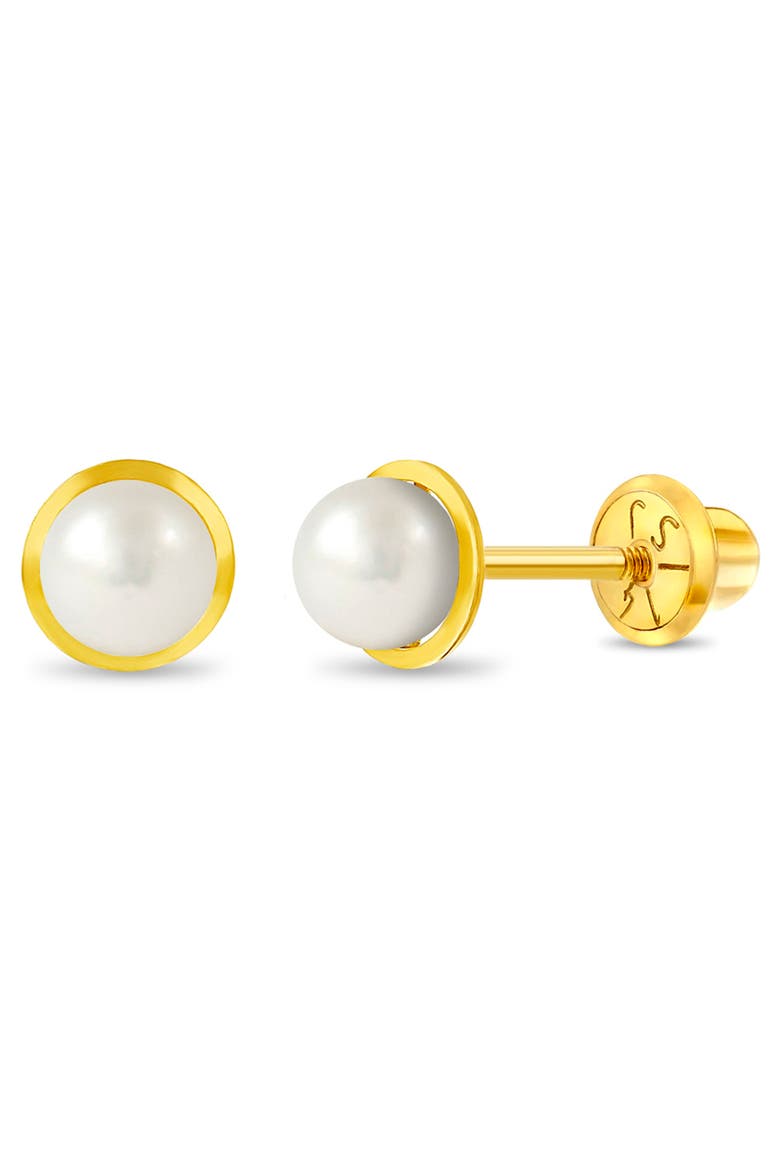 14k Cultured Pearl Earrings, Main, color, White