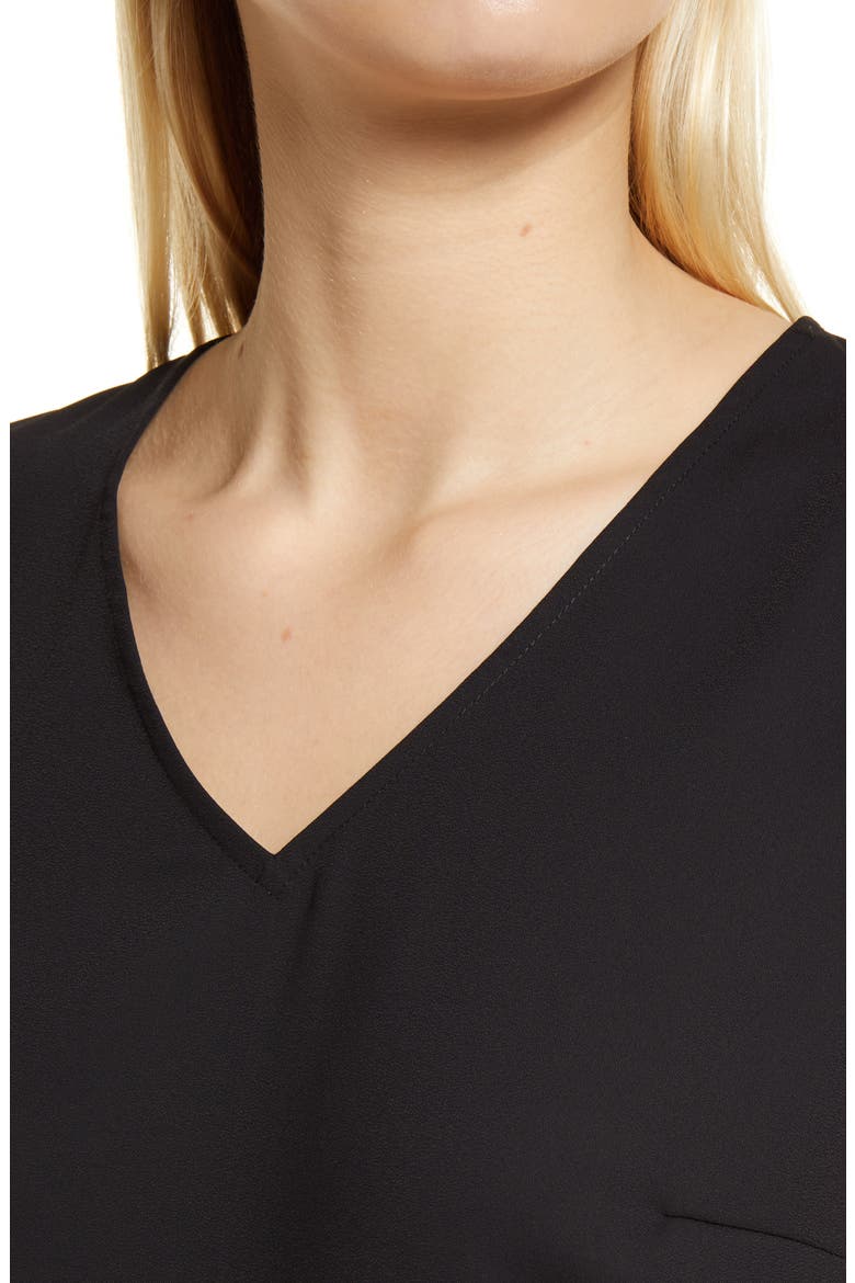 Sheer Hem Crêpe de Chine Tank Top, Alternate, color, BLACK