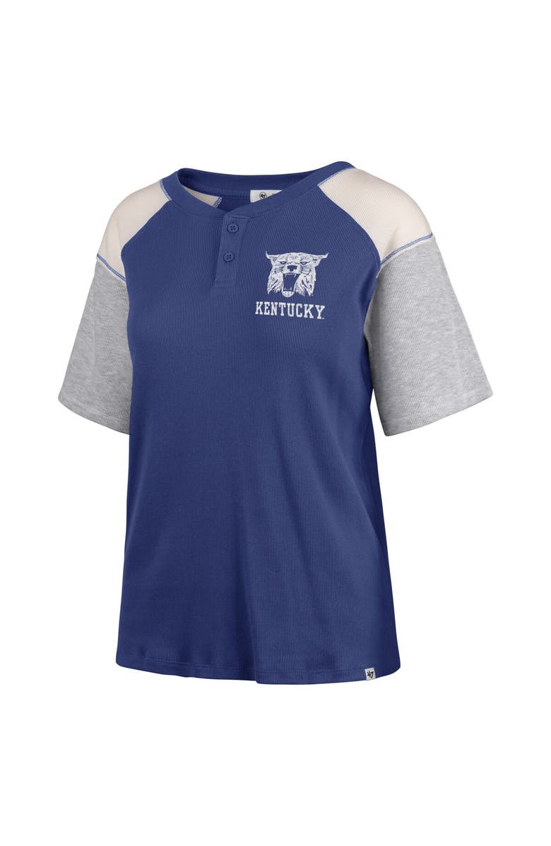 47 Women
s
47 Royal Kentucky Wildcats Underline Harvey Colorblock Raglan Henley T-Shirt, Alternate, color, Royal