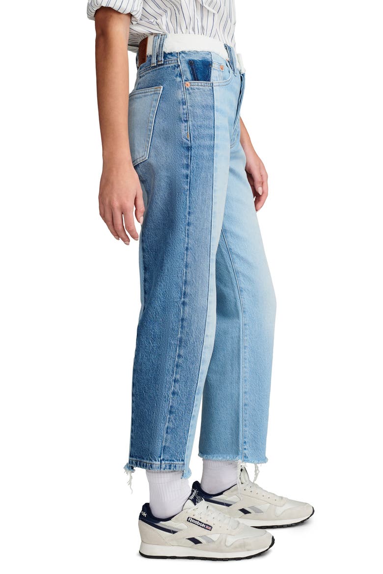 High Waist '90s Loose Fit Crop Jeans, Alternate, color, PIECED TOGETHER