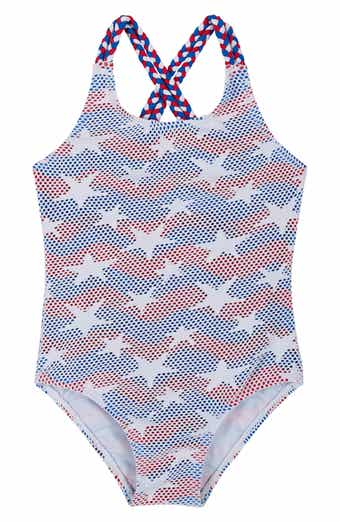 Kids' Red, White & Blue One-Piece Swimsuit