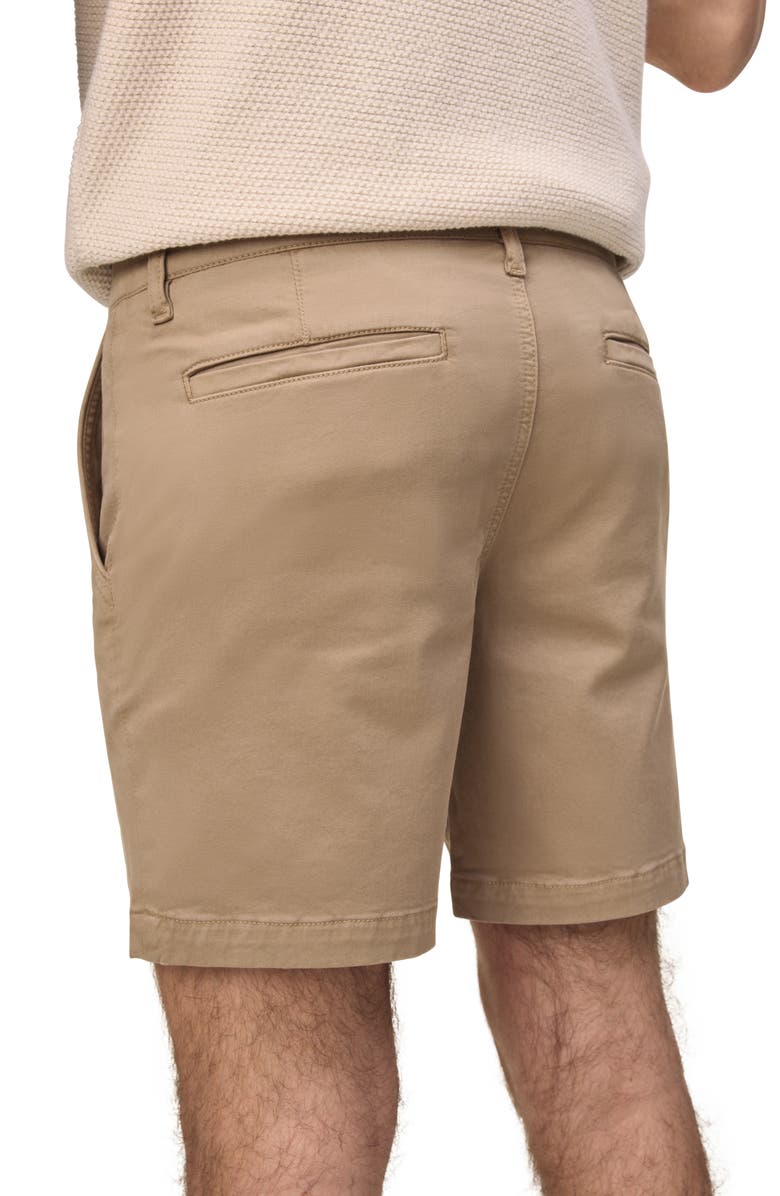 WARP+WEFT Flat Front Stretch Cotton Twill Chino Shorts, Alternate, color, Hazelnut