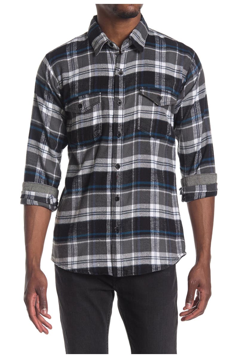 BURNSIDE Plaid Flannel Shirt, Main, color,