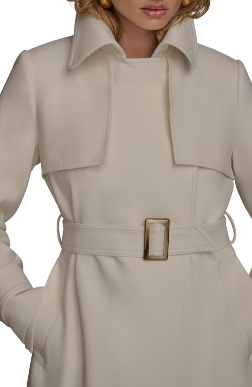 Donna Karan New York Belted Long Raincoat In Gray
