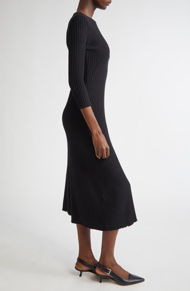 Vince Rib Sweater Dress, Alternate, color, Black