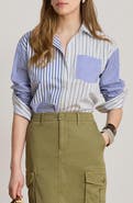 Lauren Ralph Lauren Mixed Stripe Cotton Button-Up Shirt