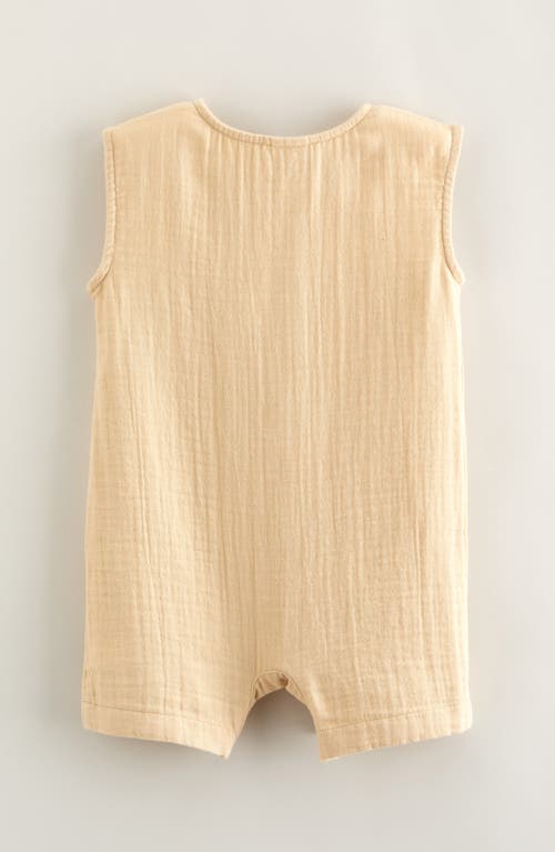 Nordstrom Cotton Gauze Henley Romper In Neutral