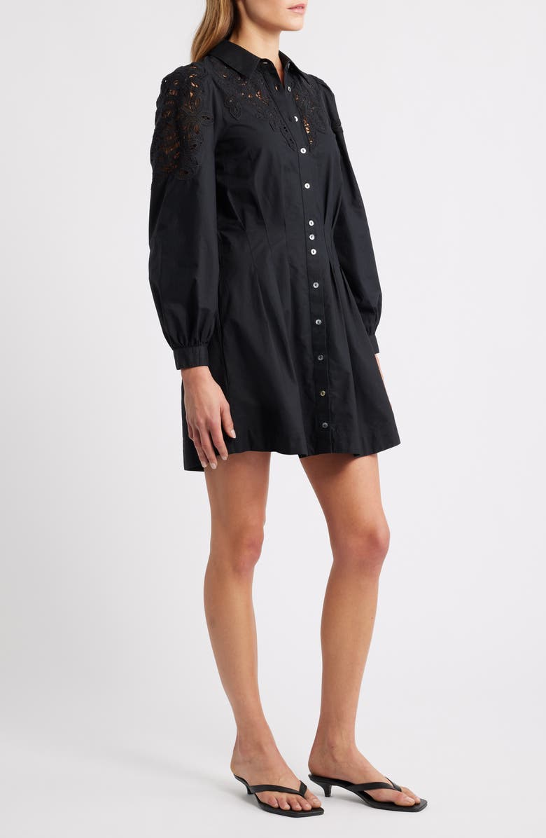 LOVE THE LABEL Marta Embroidered Yoke Long Sleeve Cotton Shirtdress, Alternate, color, 