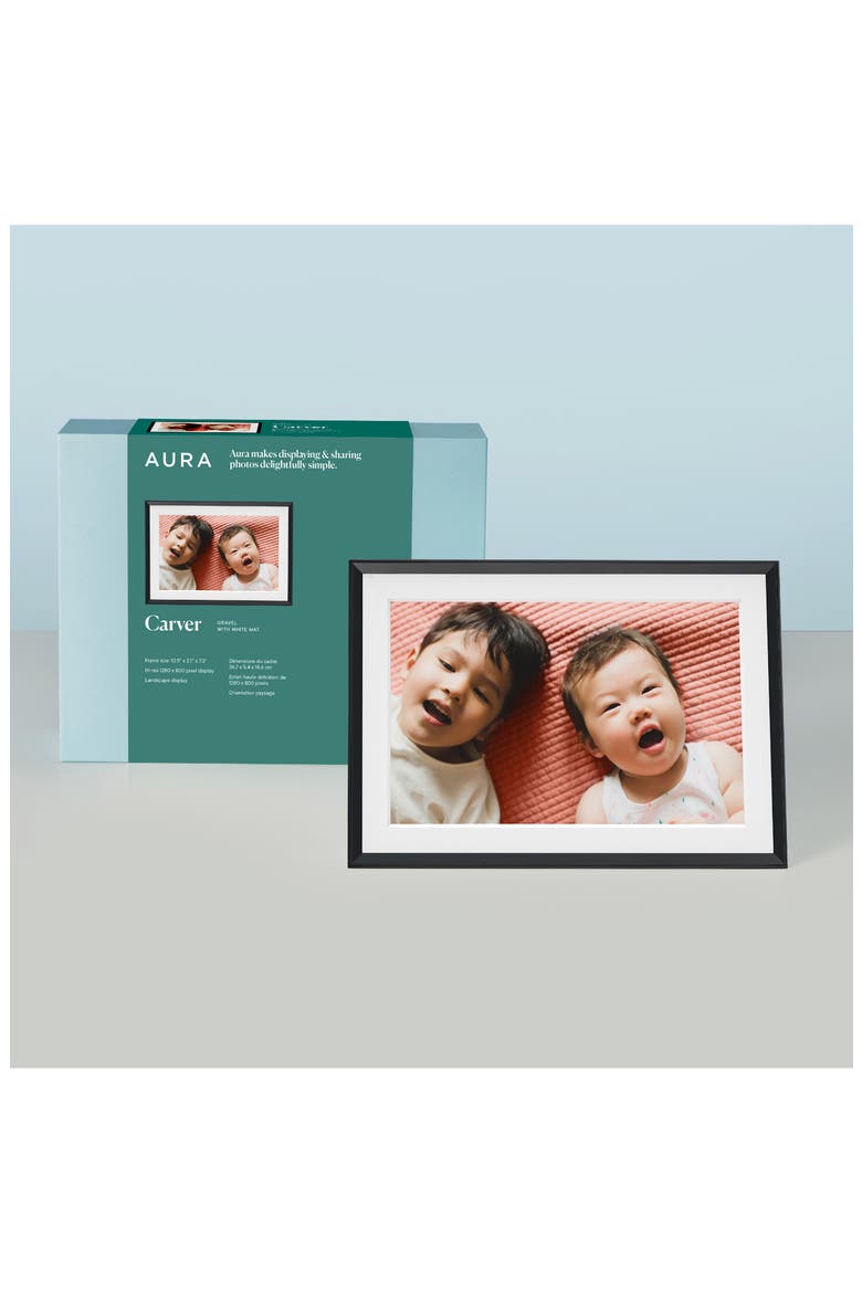 Carver 10-Inch HD Digital Photo Frame with Mat, Alternate, color, MATTED GRAVEL