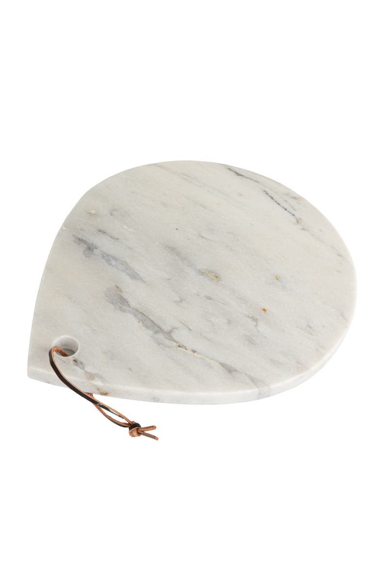 Storied Home Mélange Marble Board with Handle, Main, color, White