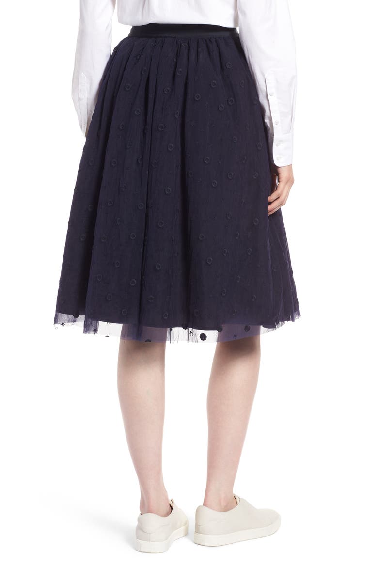 Embroidered Tulle Skirt, Alternate, color, NAVY NIGHT