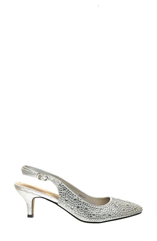Lady Couture Onyx Rhinestone Slingback Pump In Silver