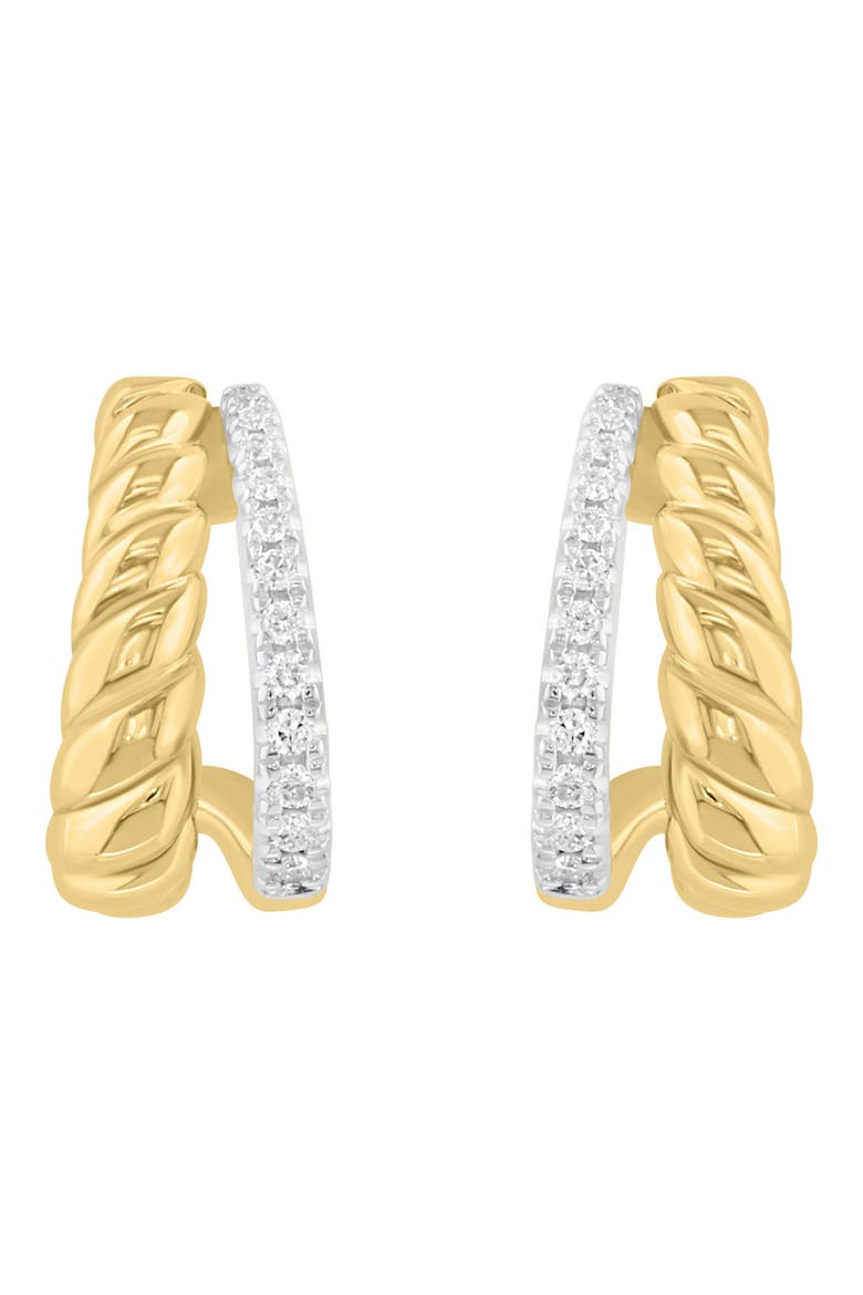 14k Gold Plated Diamond Twist Hoop Earrings, Alternate, color, GOLD