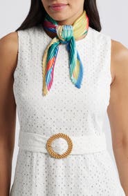 Echo Painterly Composition Pleated Diamond Scarf