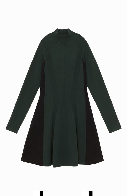 Reiss Zadie Mock Neck Long Sleeve Sweater Dress In Green