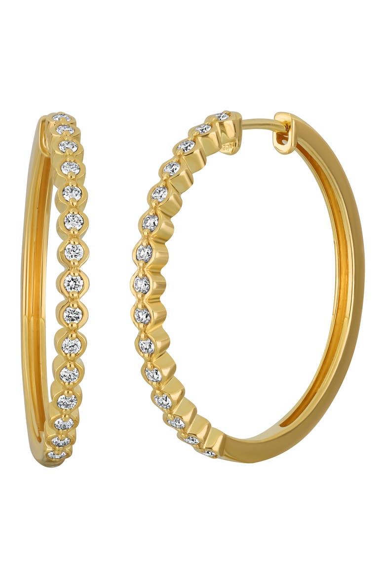 Large Florentine Diamond Hoop Earrings (Nordstrom Exclusive), Main, color, 18K YELLOW GOLD