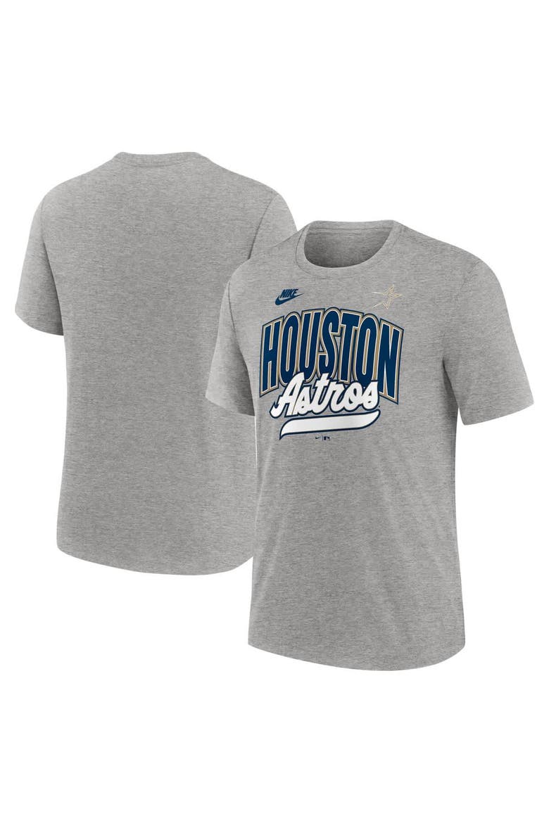 Men's Nike Heather Gray Houston Astros Cooperstown Collection Retro Tri-Blend T-Shirt, Main, color, Heather Gray