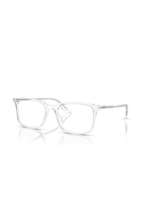 Ray Ban Ray-ban 53mm Rectangle Optical Glasses In Transparent