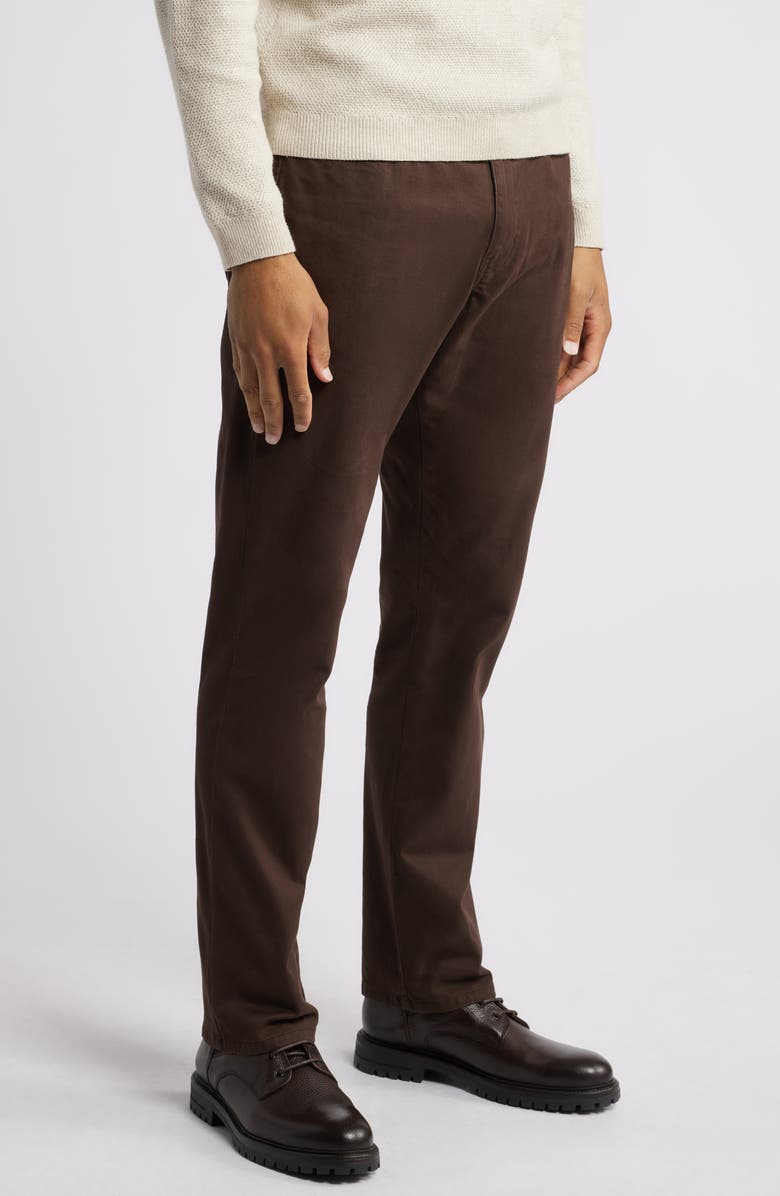 Johnston & Murphy Straight Leg Stretch Pima Cotton Pants, Alternate, color, Brown
