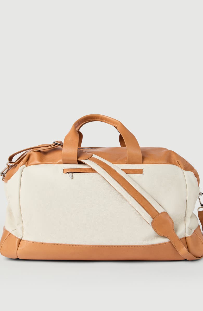 Brunello Cucinelli Grained calfskin active bag, Alternate, color, Natural