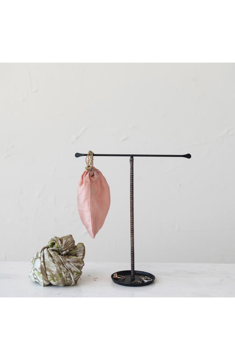 Storied Home Modern Metal and Leather Jewelry Stand, Alternate, color, 