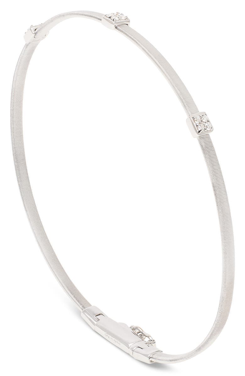 Marco Bicego Masai Pavé Diamond Station Bracelet, Main, color, White Gold