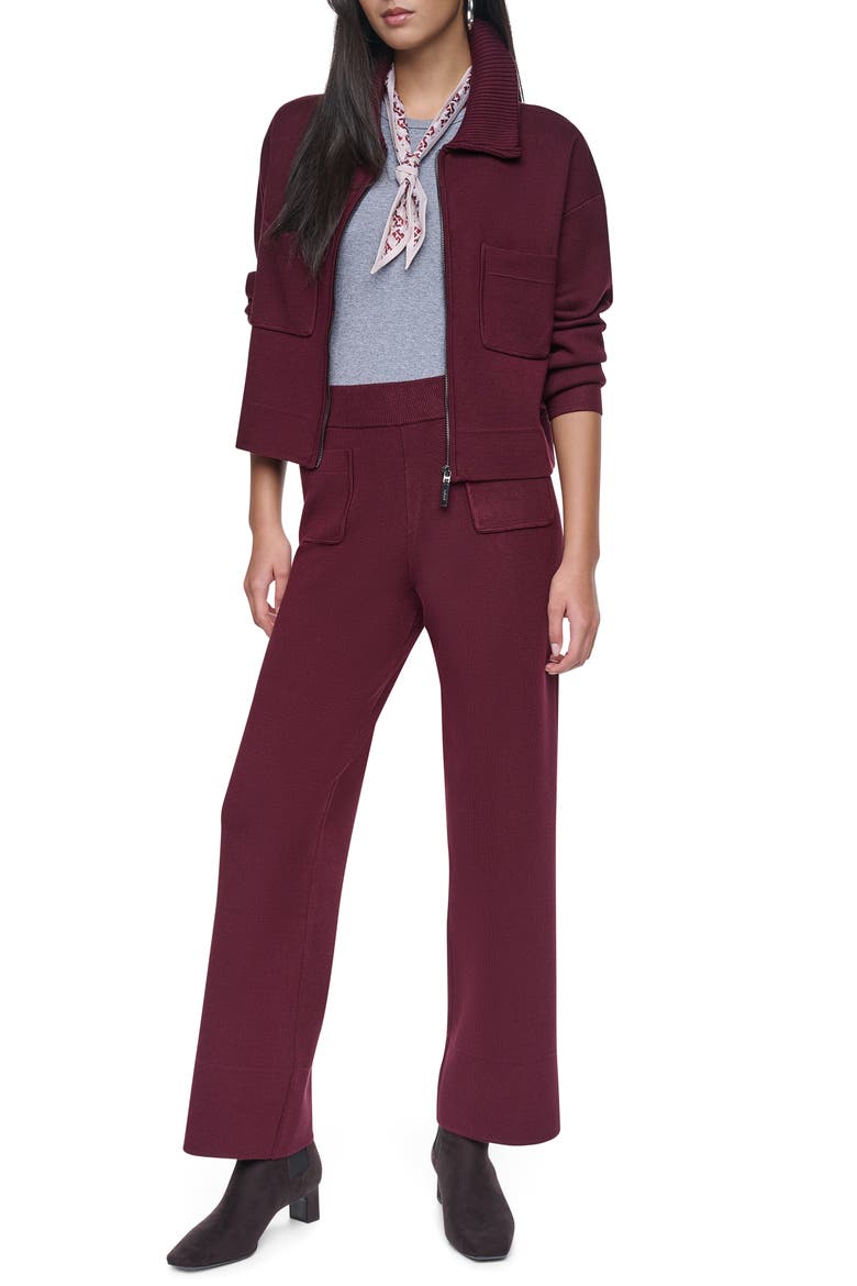 Front Pocket Sweater Pants, Alternate, color, CABERNET