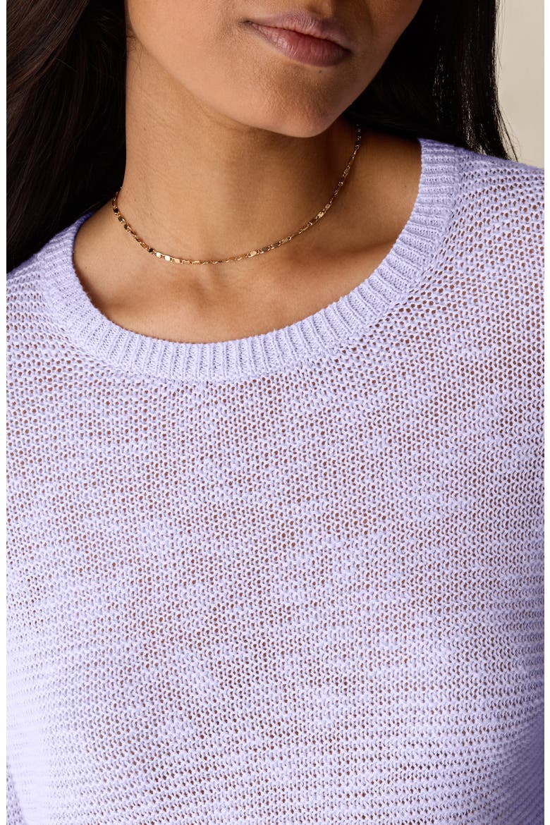 Textured Crewneck Organic Linen & Cotton Sweater, Alternate, color, LFRST