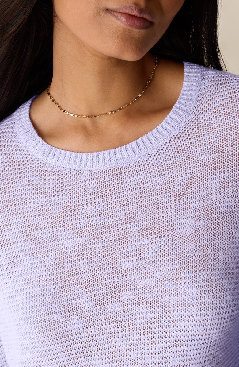 Eileen Fisher Textured Crewneck Organic Linen & Cotton Sweater, Alternate, color, Lfrst