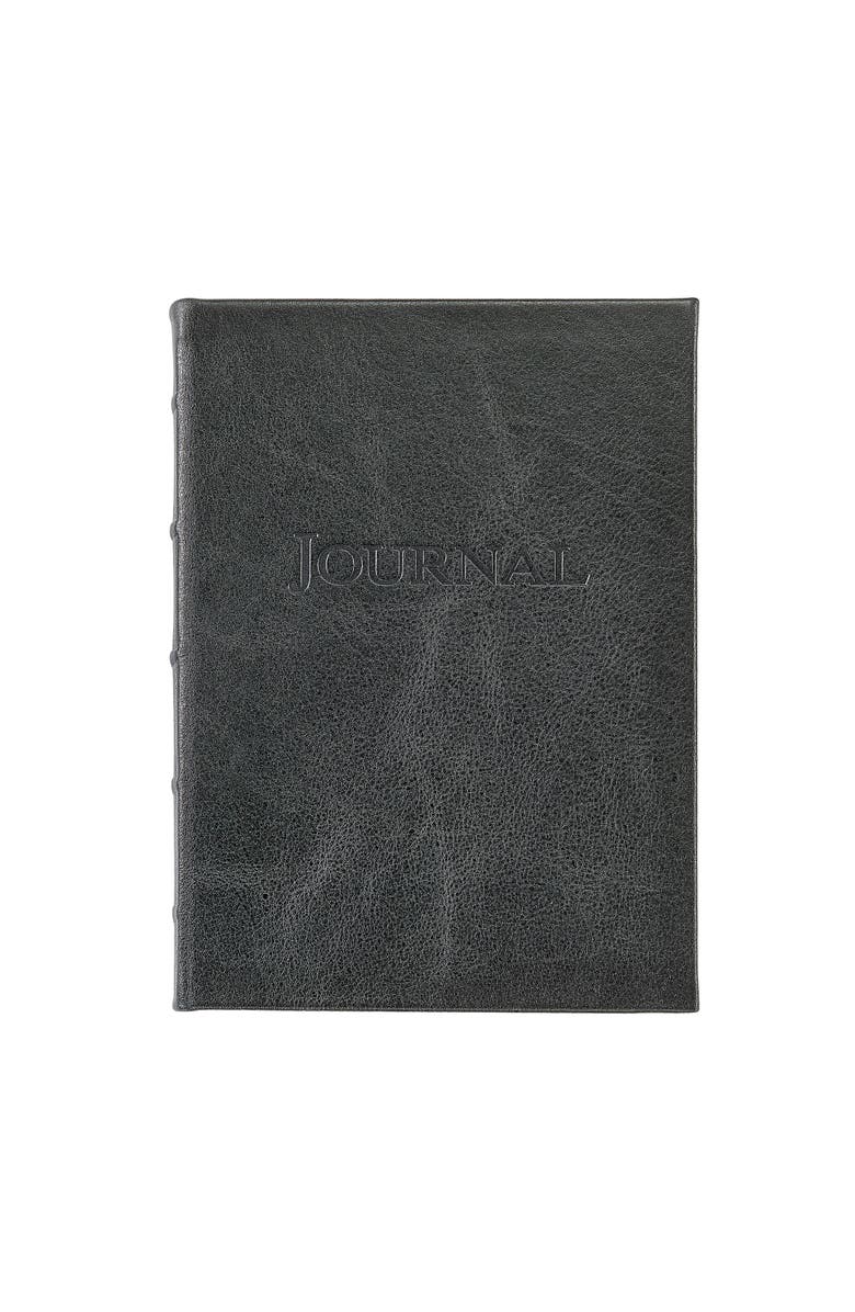 Graphic Image 9"  Leather Hardcover Journal, Main, color, Oynx