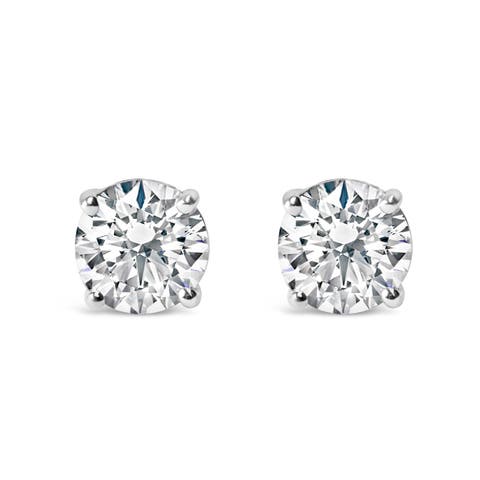 14k White Gold 1ct. TDW Solitaire Diamond Stud Earrings (G-H,SI1-SI2)