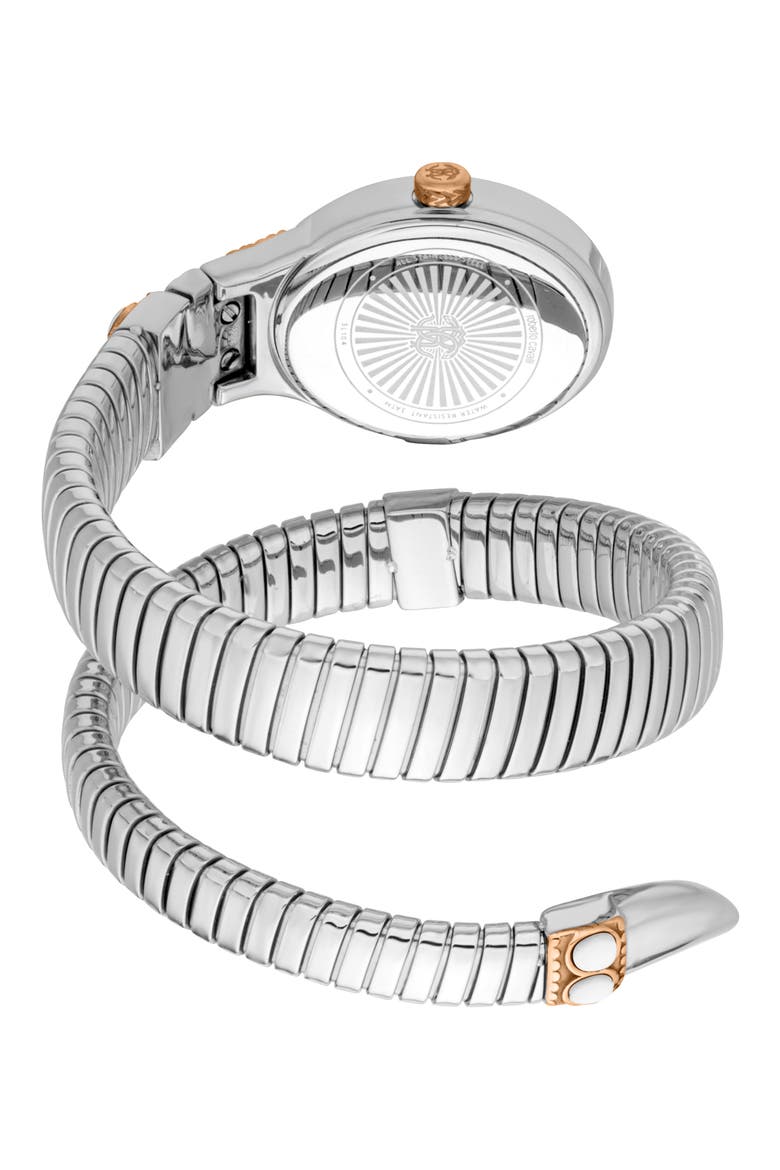 Serpente Ornato Snake Wraparound Bracelet Watch, 22.5mm x 34mm, Alternate, color, TWO TONE SILVER / ROSE GOLD