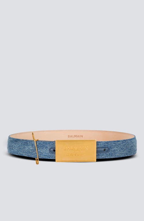 Balmain Denim Belt With Safety Pin