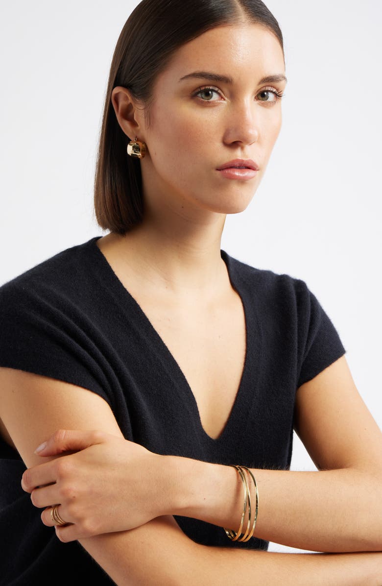 Nordstrom Set of 3 Knife Edge Bangles, Alternate, color, Gold