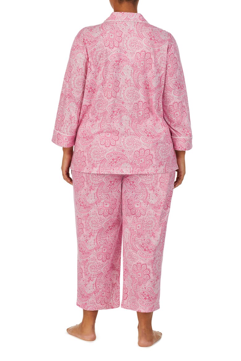 Knit Crop Pajamas, Alternate, color, PINK PAISLEY