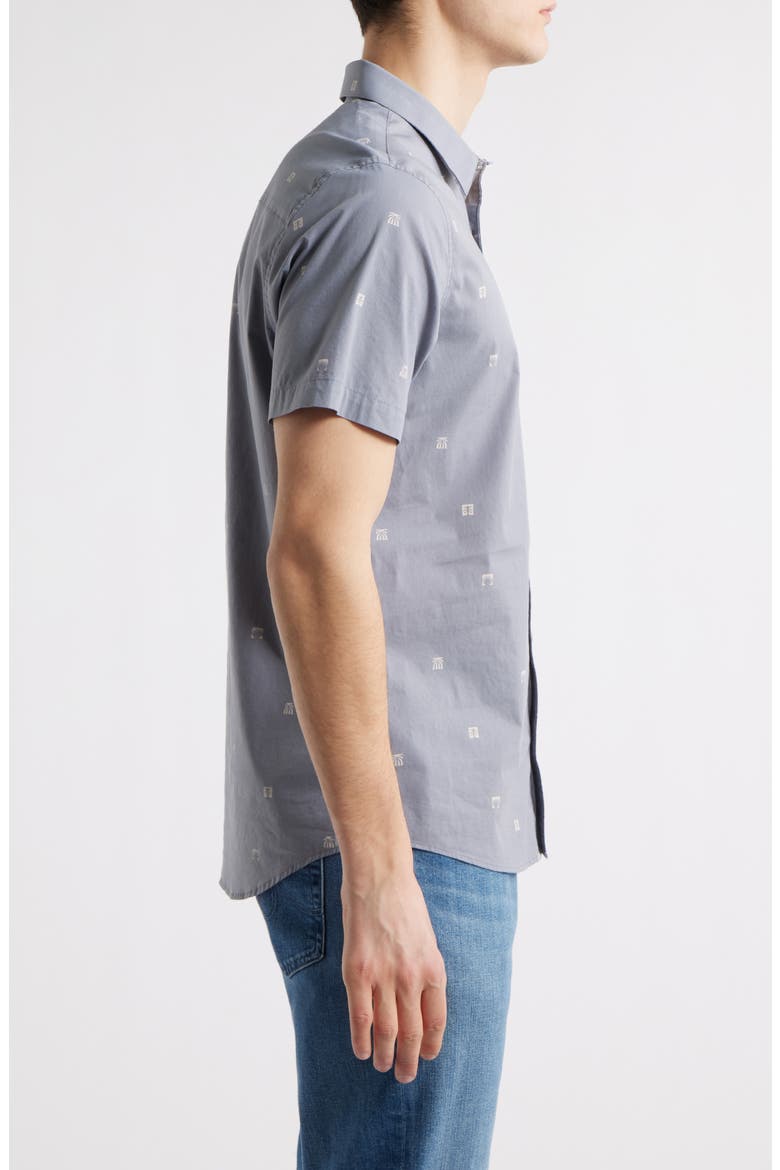 French Rivera Short Sleeve Button-Up Shirt, Alternate, color, QUIET SHADE