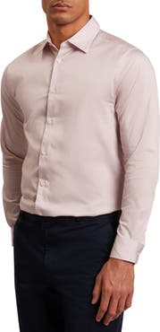 Ted Baker Olweno Slim Fit Microprint Stretch Cotton Button-Up Shirt