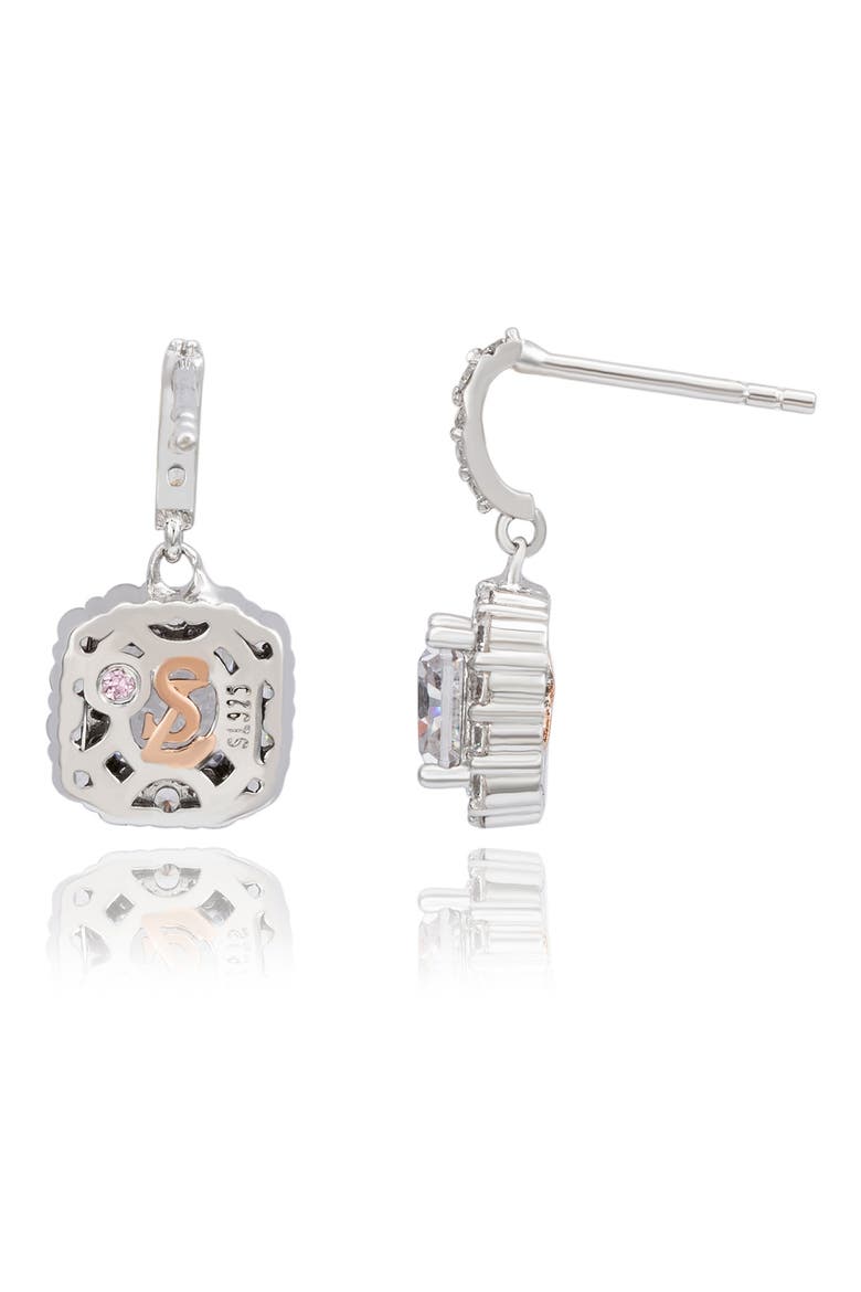Asscher Cut White Cubic Zirconia Drop Earrings, Alternate, color, WHITE