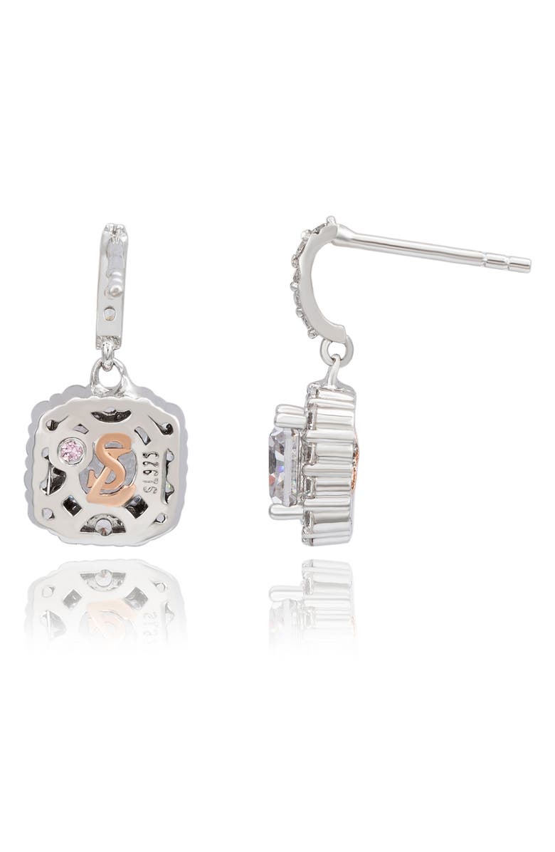 SUZY LEVIAN Asscher Cut White Cubic Zirconia Drop Earrings, Alternate, color, White